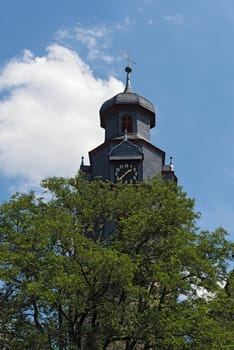 the baroque tower of the markus church in butzbach hesse germany