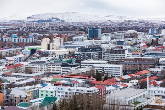 Aerial view of Reykjavik city, Capital of Iceland