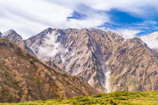 Landscape of Autumn Fall of Hakuba Valley in Nagano Chubu Japan