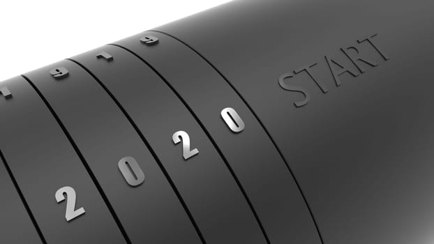 The 3d rendering of 2020 change represents coming new year 2020, three-dimensional rendering