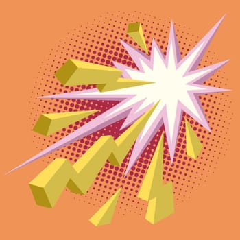 yellow lightning comic background. Pop art retro vector illustration drawing vintage kitsch