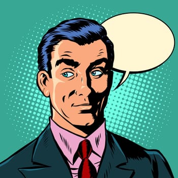 pop art man serious retro vector illustration drawing