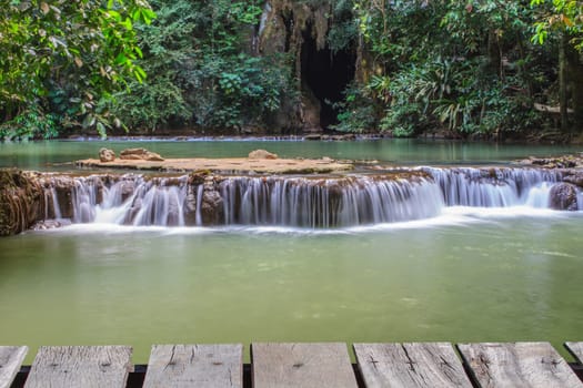Waterfall in the tropical forest at Thanbok Khoranee National Park, Krabi, Thailand