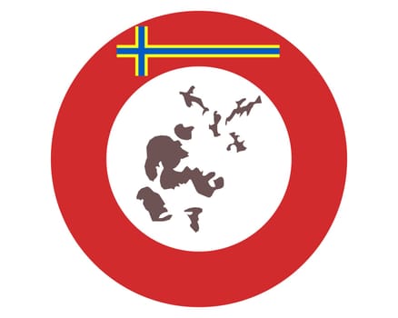 Landkarte von Orkney auf Hintergrund mit Fahne