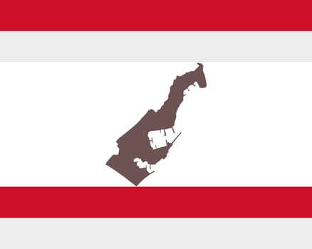 Landkarte von Monaco auf Hintergrund mit Fahne