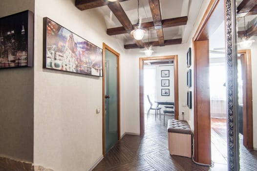Russia, Moscow- May 16, 2019: interior room apartment. standard repair decoration in hostel
