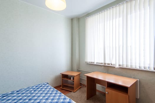 Russia, Moscow- May 16, 2019: interior room apartment. standard repair decoration in hostel