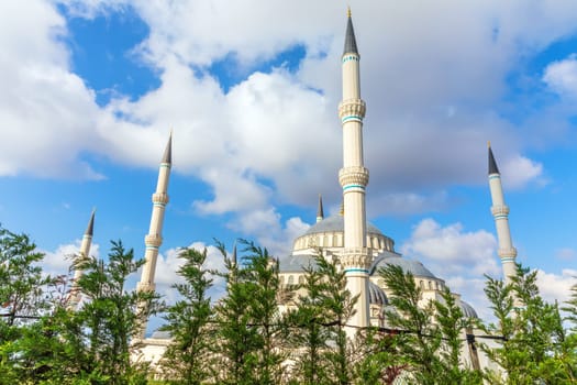 Camlica Mosque in the trees, Istanbul, Turkey.