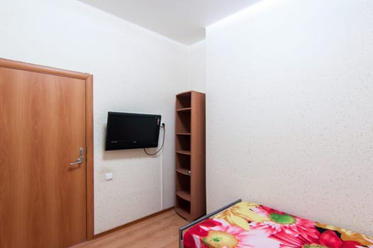 Russia, Moscow- May 16, 2019: interior room apartment. standard repair decoration in hostel