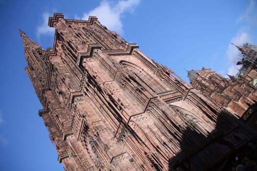 The majesty of the Strasbourg cathedral in France