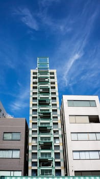 narrow apartment urban Japan density exterior architecture