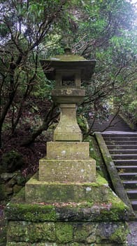 japanese stone lantern stone stairs foliage ancient