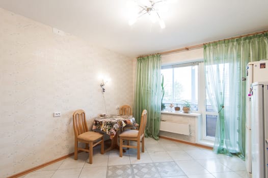 Russia, Moscow- May 17, 2019: interior room apartment. standard repair decoration in hostel