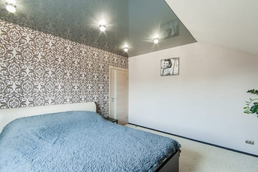 Russia, Moscow- May 17, 2019: interior room apartment. standard repair decoration in hostel