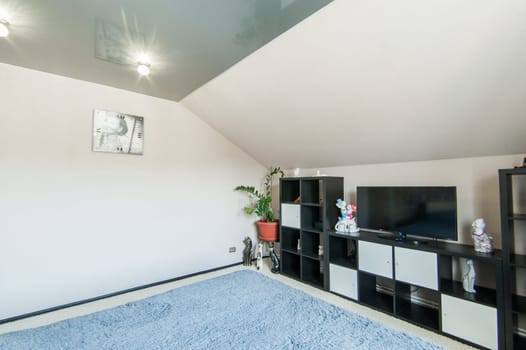 Russia, Moscow- May 17, 2019: interior room apartment. standard repair decoration in hostel