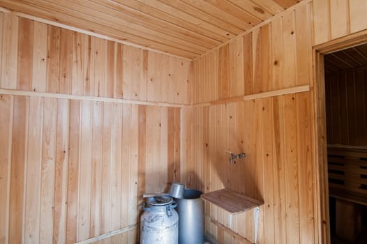 Russia, Moscow- May 17, 2019: interior room apartment. bathhouse, sauna