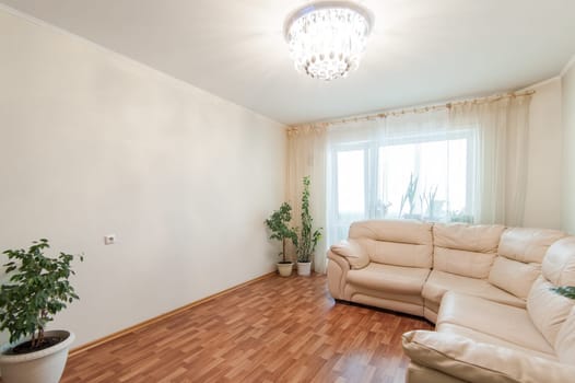 Russia, Moscow- May 17, 2019: interior room apartment. standard repair decoration in hostel