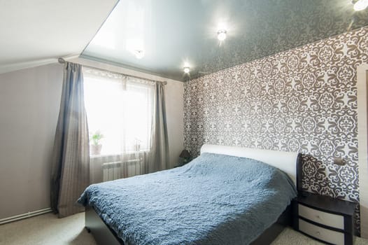 Russia, Moscow- May 17, 2019: interior room apartment. standard repair decoration in hostel