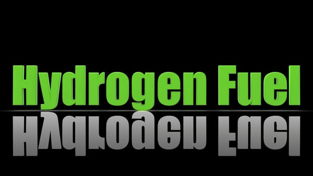 THe 3d rendering of Hydrogen Fuel words as 3D sign
