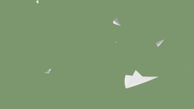 The 3d rendering of Paper airplane flying on sky background