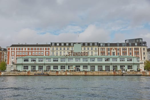 COPENHAGEN, DENMARK - SEPTEMBER 16, 2017: A restaurant complex "Standard"" on the Havnegade. Standard building (1937) is a former custom house and ferry terminal."