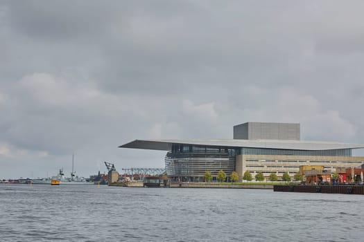 COPENHAGEN, DENMARK - MAY 25, 2017: The National Opera House "Operaen"" located on the island of Holmen in central Copenhagen. One of the most expensive opera houses ever built."