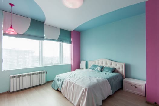 Russia, Moscow- May 20, 2019: interior room apartment. standard repair decoration in hostel