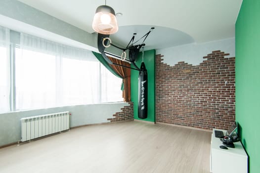 Russia, Moscow- May 20, 2019: interior room apartment. standard repair decoration in hostel