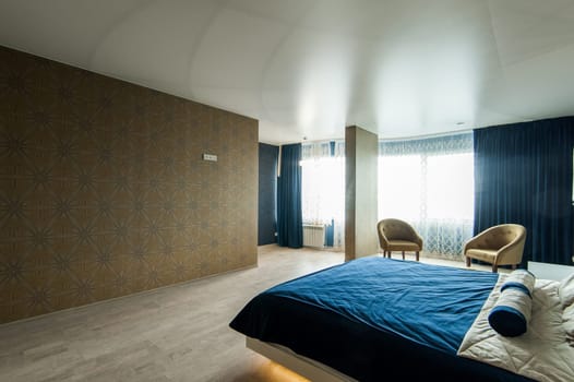 Russia, Moscow- May 20, 2019: interior room apartment. standard repair decoration in hostel