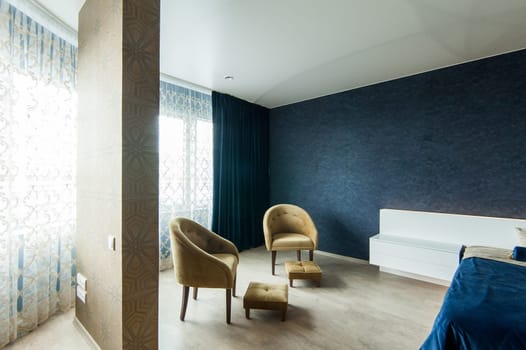 Russia, Moscow- May 20, 2019: interior room apartment. standard repair decoration in hostel
