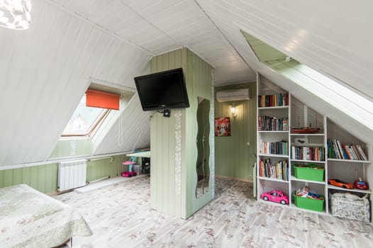 Russia, Moscow- May 20, 2019: interior room apartment. standard repair decoration in hostel. townhouse