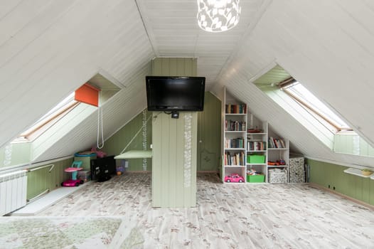 Russia, Moscow- May 20, 2019: interior room apartment. standard repair decoration in hostel. townhouse