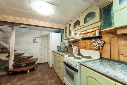 Russia, Moscow- May 20, 2019: interior room apartment. standard repair decoration in hostel. townhouse