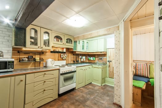 Russia, Moscow- May 20, 2019: interior room apartment. standard repair decoration in hostel. townhouse