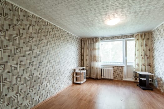Russia, Moscow- May 20, 2019: interior room apartment. standard repair decoration in hostel