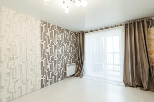 Russia, Moscow- May 20, 2019: interior room apartment. standard repair decoration in hostel