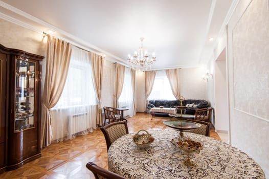 Russia, Moscow- May 20, 2019: interior room apartment. standard repair decoration in hostel