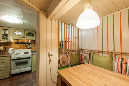 Russia, Moscow- May 20, 2019: interior room apartment. standard repair decoration in hostel. townhouse