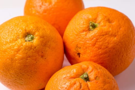 Bunch of Organic Oranges, close up and isolated