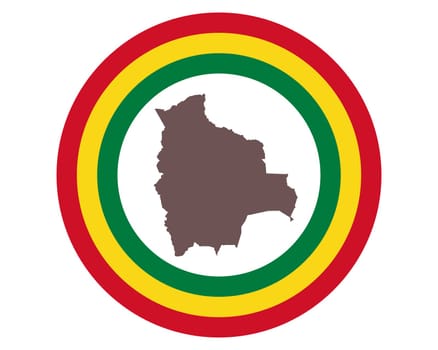 Landkarte von Bolivien auf Hintergrund mit Fahne
