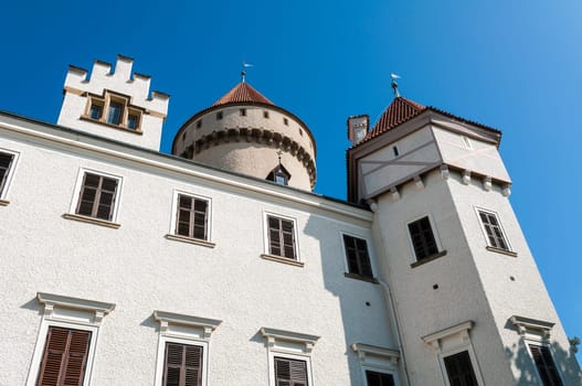 Historic Konopiste castle in Benosov, Czech Republic.