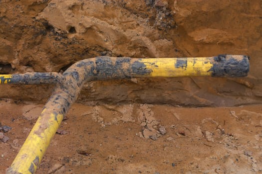Working on the gas pipes and water supply