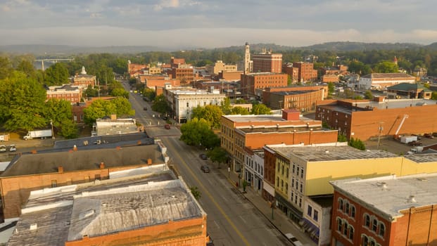A weekend day downtown area in the settlement called Marietta in Ohio State