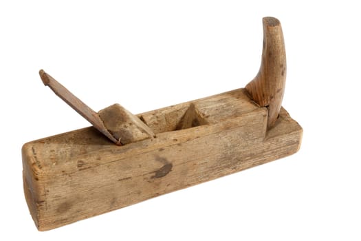 Wooden planer isolated on a white background.