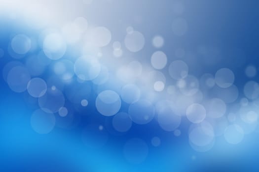 Abstract underwater illustration. Nice abstract gradient blue white lightening bokeh background with circles from unterwater bubbles. Beautiful blue texture with space.
