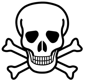 skull cross bones pirate danger horror evil illustration