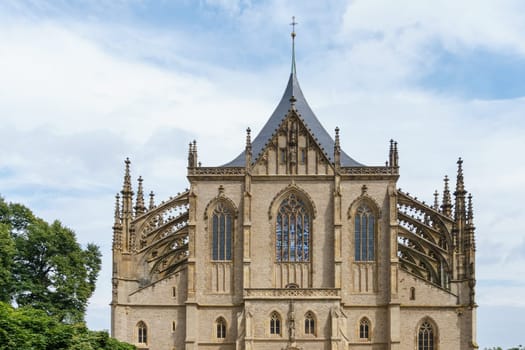 Saint Barbara's Church, a Roman Catholic church in Kutna Hora,  Bohemia, in the style of a Cathedral. It is one of the most famous Gothic churches in central Europe and it is a UNESCO world heritage site. St Barbara is the patron saint of miners