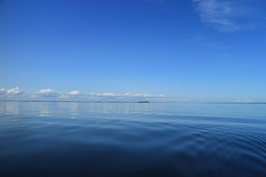blue sky over the blue sea, view of a beautiful seascape
