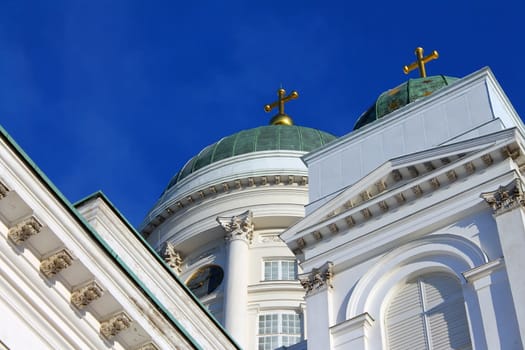 Close up of Helsinki Cathedral in Finland
