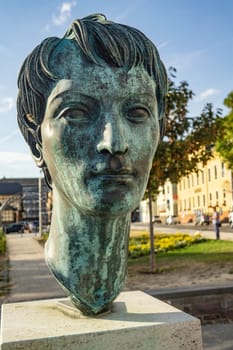 Heinrich Heine Bust in St. Goarshausen in Germany. Heinrich Heine was a famous writer.